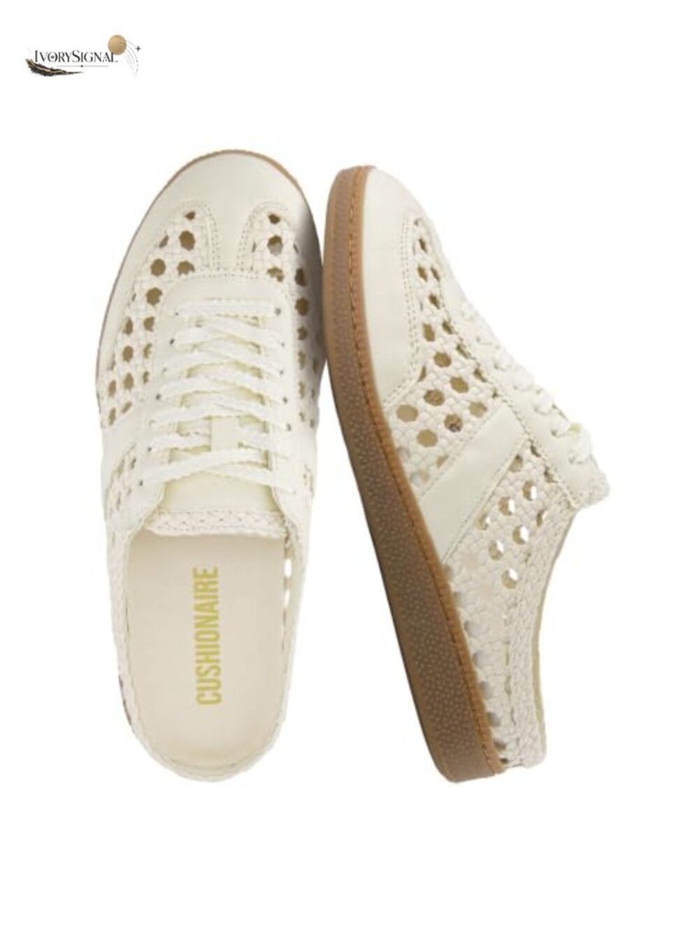 CUSHIONAIRE Buffy Woven Slip On Backless Sneaker Mules for Women